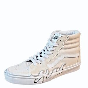 VANS Sk8 High Flame Mens Beige White Shoes Size 7.5